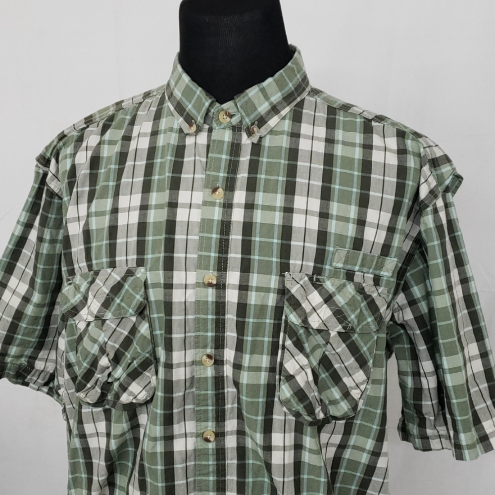 Canyon Creek Green Plaid Vented Fishing Shirt